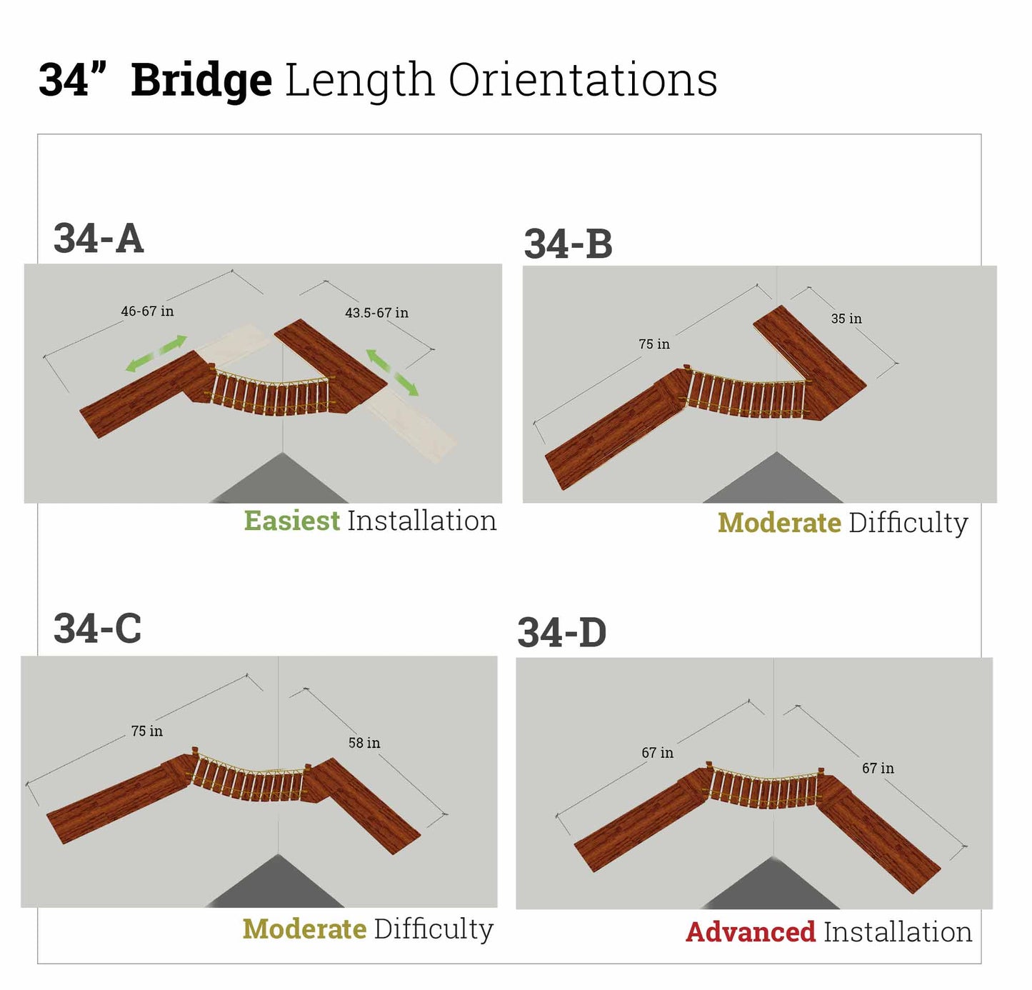 Corner Cat Shelf Bridge English Chestnut Bamboo 34" Cat Bridge Catastrophic Creations