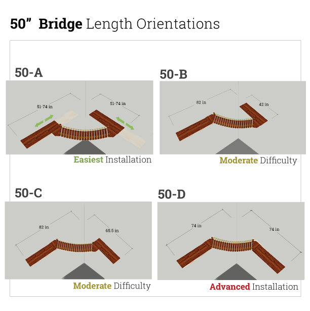 Corner Cat Shelf Bridge English Chestnut Bamboo 50" Cat Bridge Catastrophic Creations