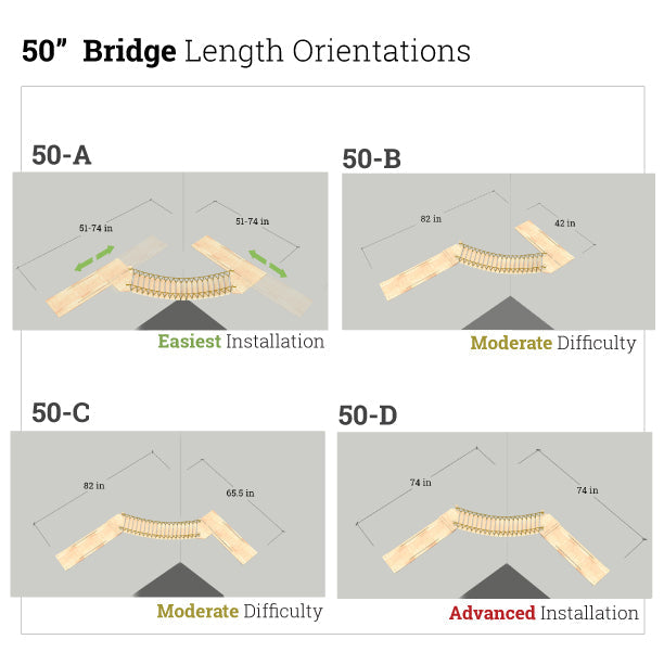 Corner Cat Shelf Bridge Natural Bamboo 50" Cat Bridge Catastrophic Creations