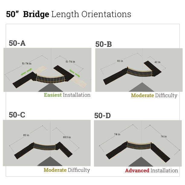 Corner Cat Shelf Bridge Onyx Bamboo 50" Cat Bridge Catastrophic Creations