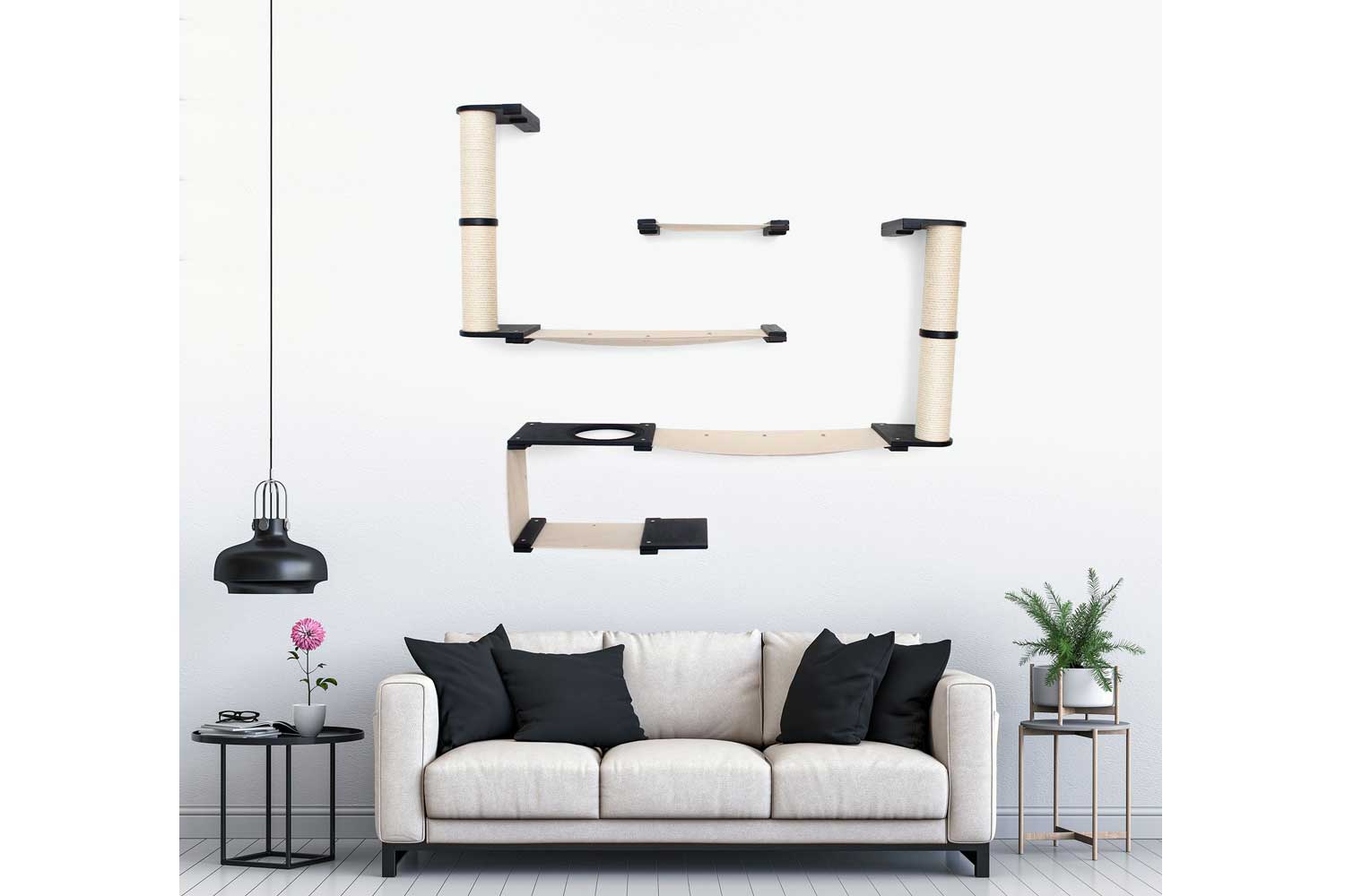 The Roman - A Wall Mounted Cat Scratcher Tree Cat Condo Catastrophic Creations