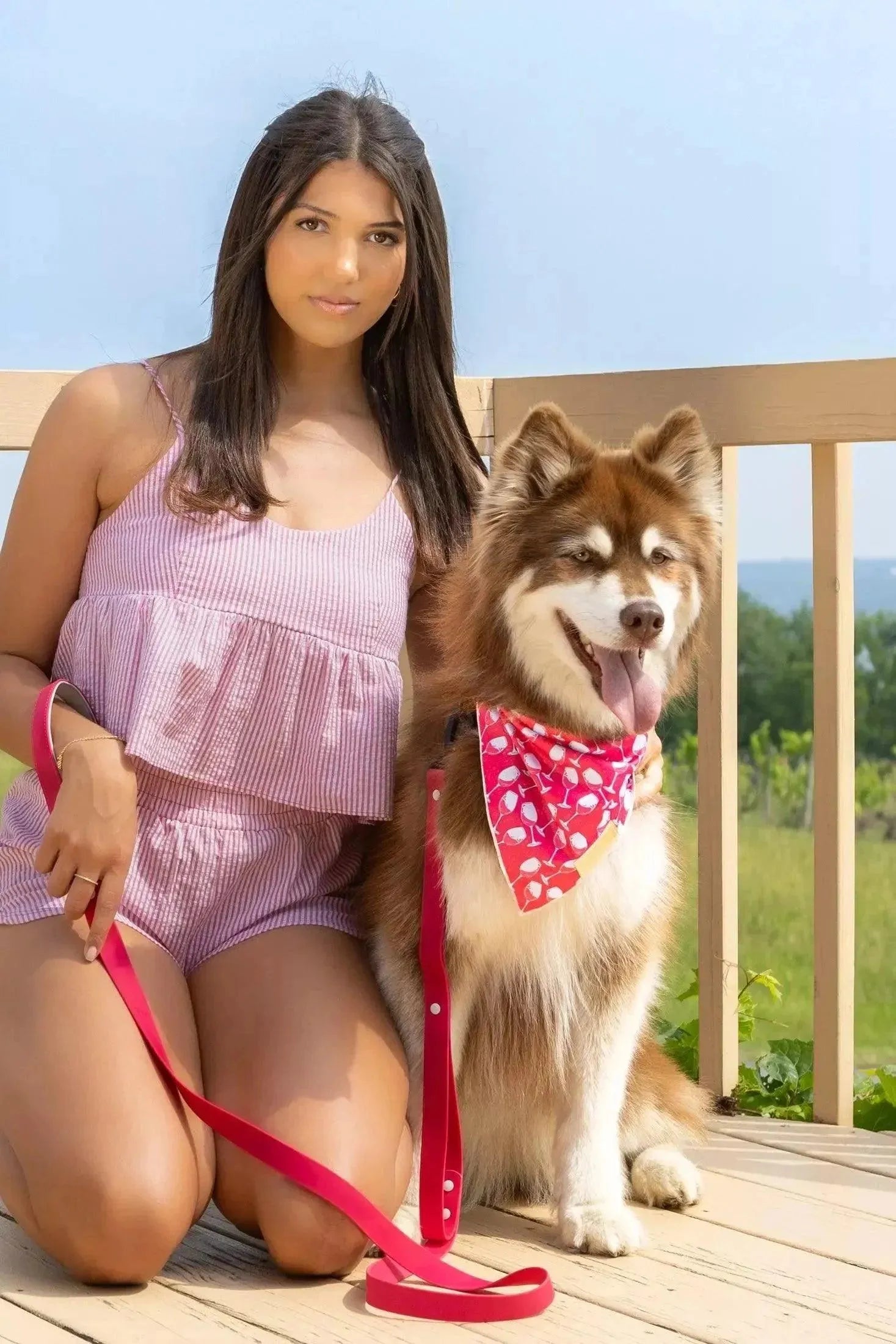 Red Mountain Syrah Dog Bandana & Matching Keychain Dog Bandana Aria the Fox