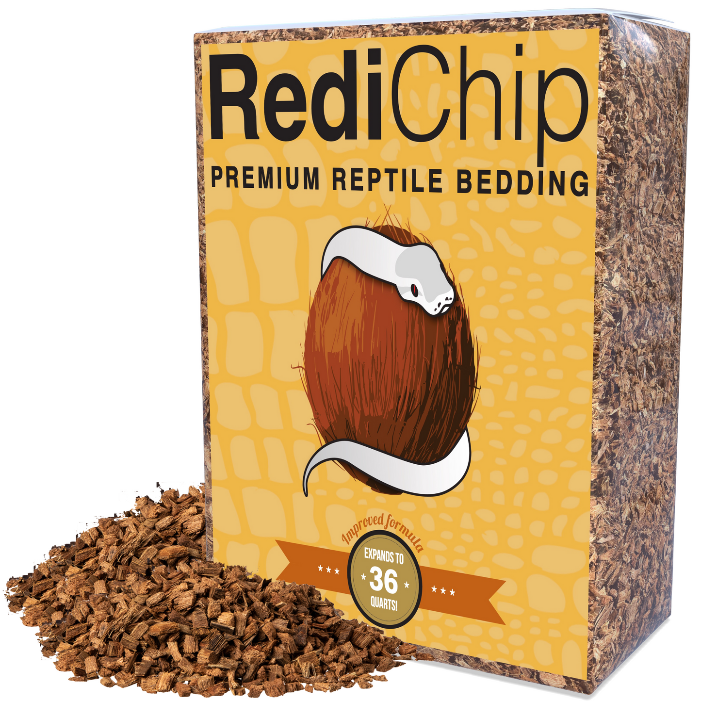 RediChip Premium Medium Sized Coconut Chips; Ready to Use 36 Quart Substrate ReptiChip LLC