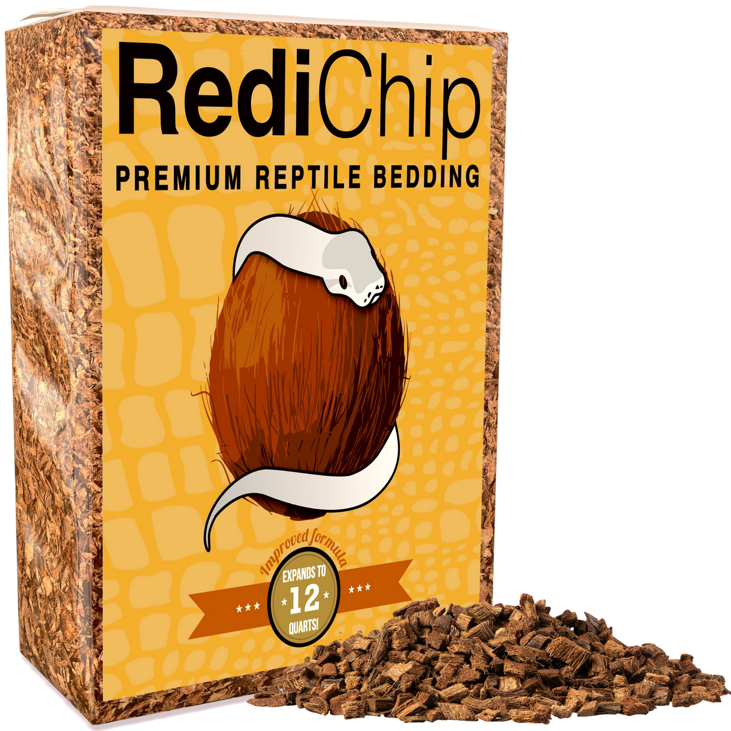 RediChip Premium Medium Sized Coconut Chips; Ready to Use 12 Quart Substrate ReptiChip LLC