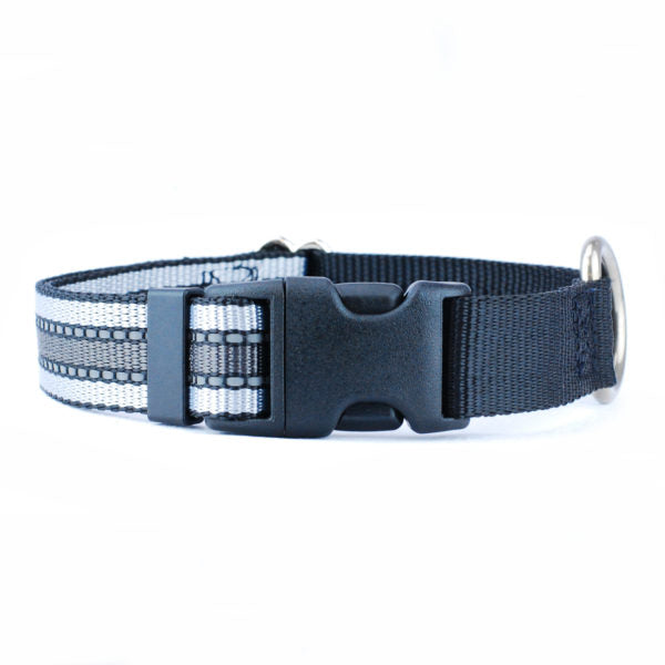 5/8″ and 1″ Reflective Black Nylon Dog Collar Dog Collar 2 Hounds Design