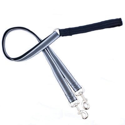 Reflective Black Double Connection Leash Standard Training Leash 2 Hounds Design