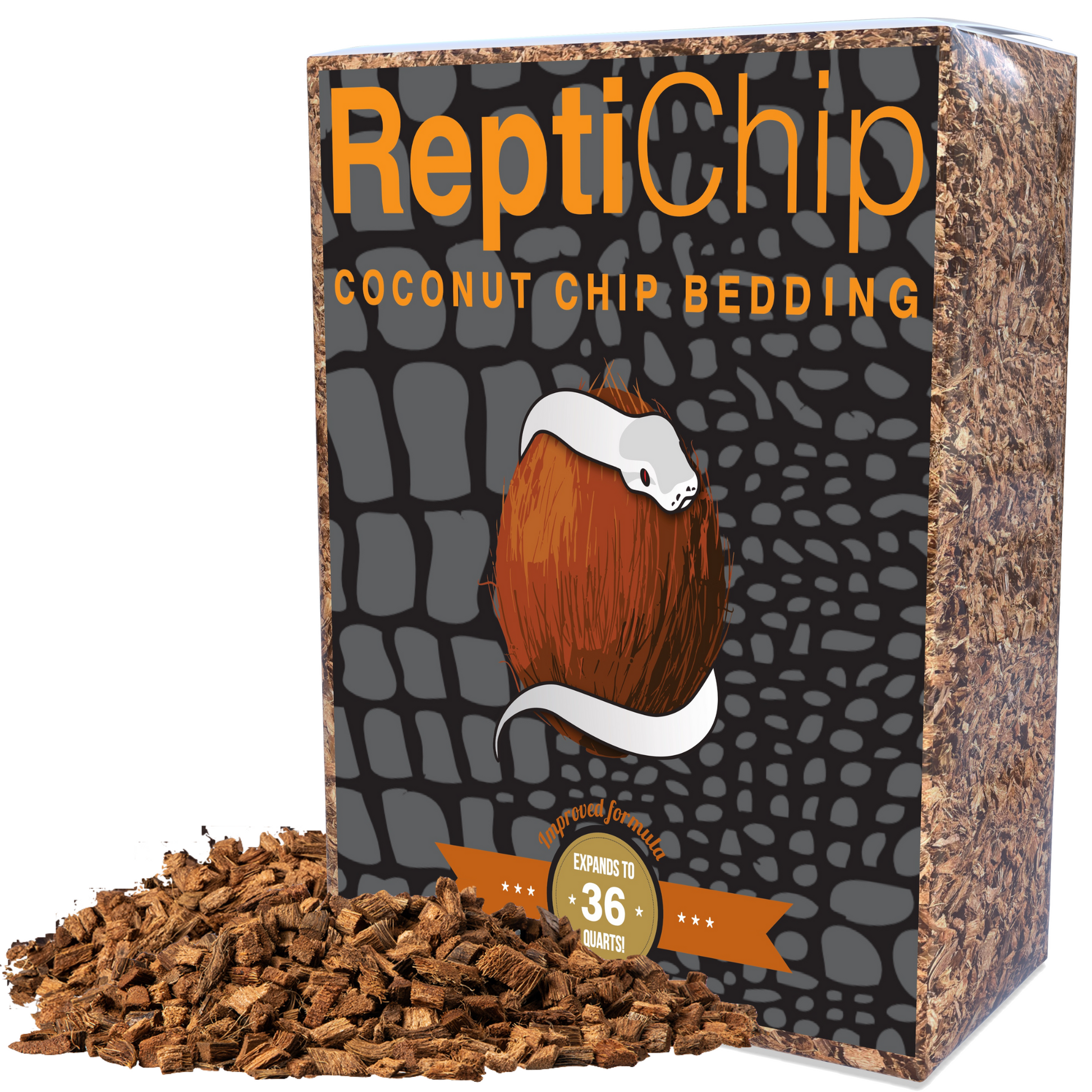 ReptiChip Coarse Coconut Chip Mix; Ready to Use 36 Quart Substrate ReptiChip LLC