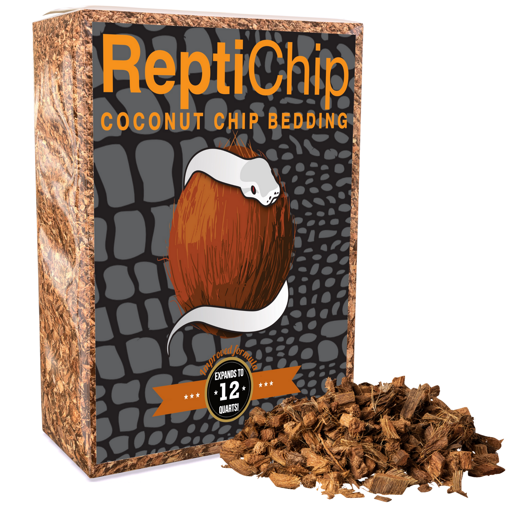 ReptiChip Coarse Coconut Chip Mix; Ready to Use 12 Quart Substrate ReptiChip LLC
