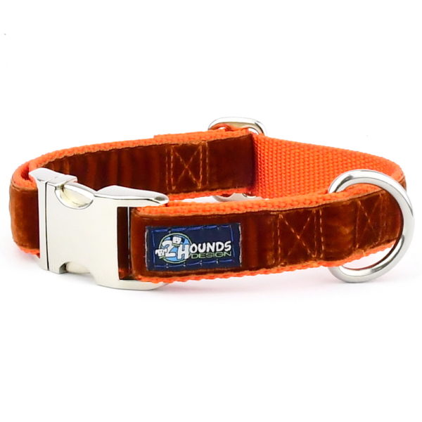 Rust Velvet Essential Buckle Martingale Dog Collar (1″ Only) Martingale Dog Collar 2 Hounds Design
