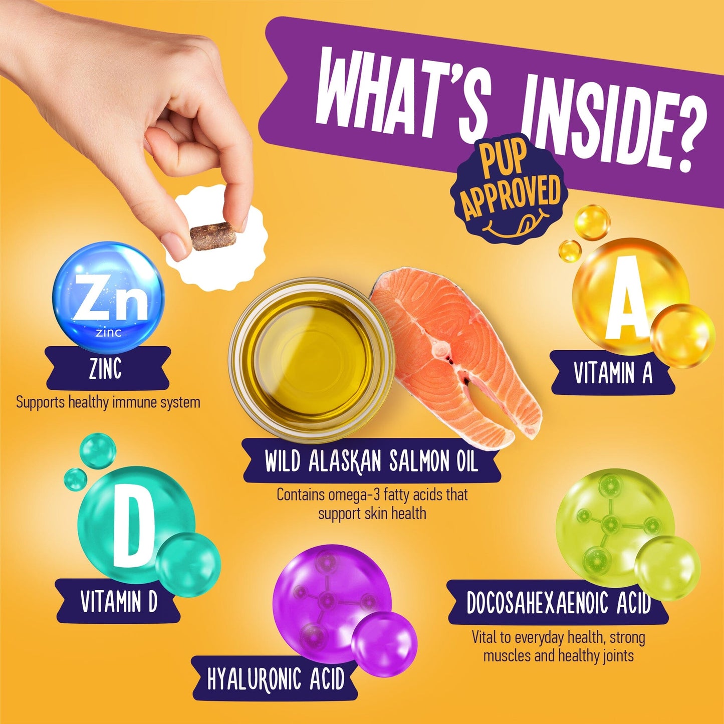 Skin and Coat Support For Dogs 9oz Jar (120 count) Dog Soft Chews Dogline