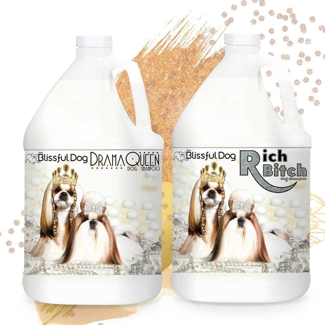 Shih Tzu Rich Bitch & Drama Queen Shampoo Gallon Shampoo SHAMPOO The Blissful Dog