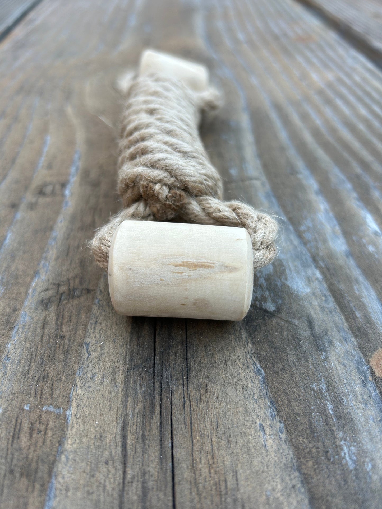 hemp rope + coffee wood toy hemp rope dog pull toys rōmng