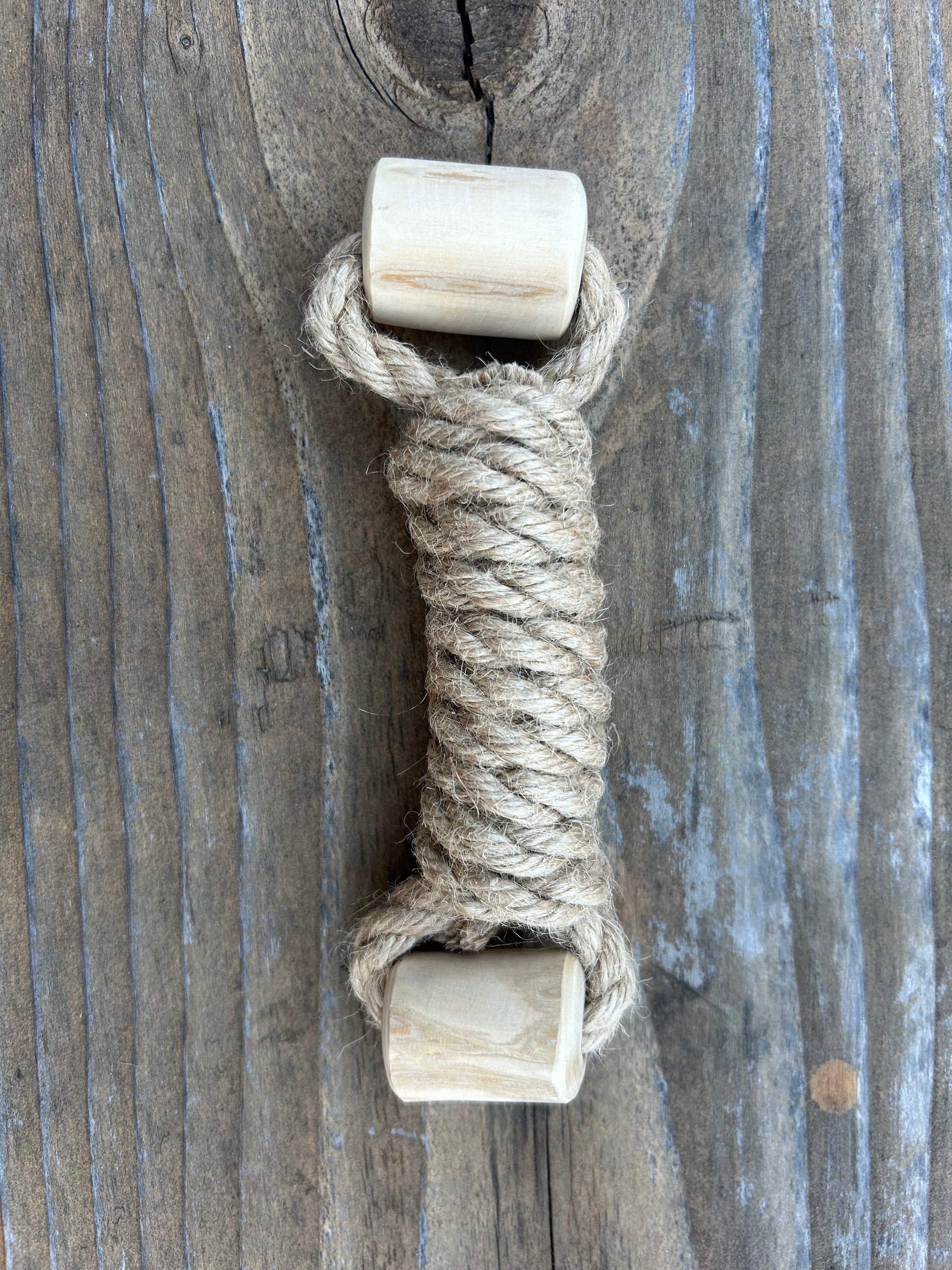 hemp rope + coffee wood toy hemp rope dog pull toys rōmng