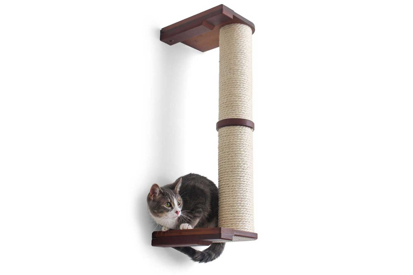 Wall Mounted Cat Climbing Pole - Sisal Cat Scratcher Catastrophic Creations