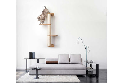 Wall Mounted Cat Climbing Pole - Sisal Cat Scratcher Catastrophic Creations