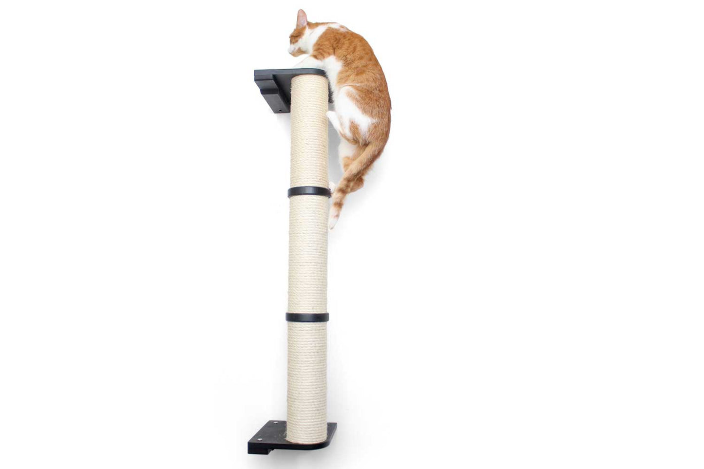 Wall Mounted Cat Climbing Pole - Sisal Onyx Bamboo 3-Tier No Leaf Shelf Cat Scratcher Catastrophic Creations