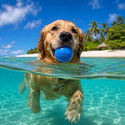 Squeak Ball - Durable Squeaky Dog Toy, Floats, Chew Toy | USA Made Rubber Dog Toys SodaPup/True Dogs, LLC
