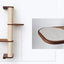 Wall Mounted Cat Climbing Pole - Sisal English Chestnut Bamboo 3-Tier Leaf Shelf Natural Cork Pad Cat Scratcher Catastrophic Creations