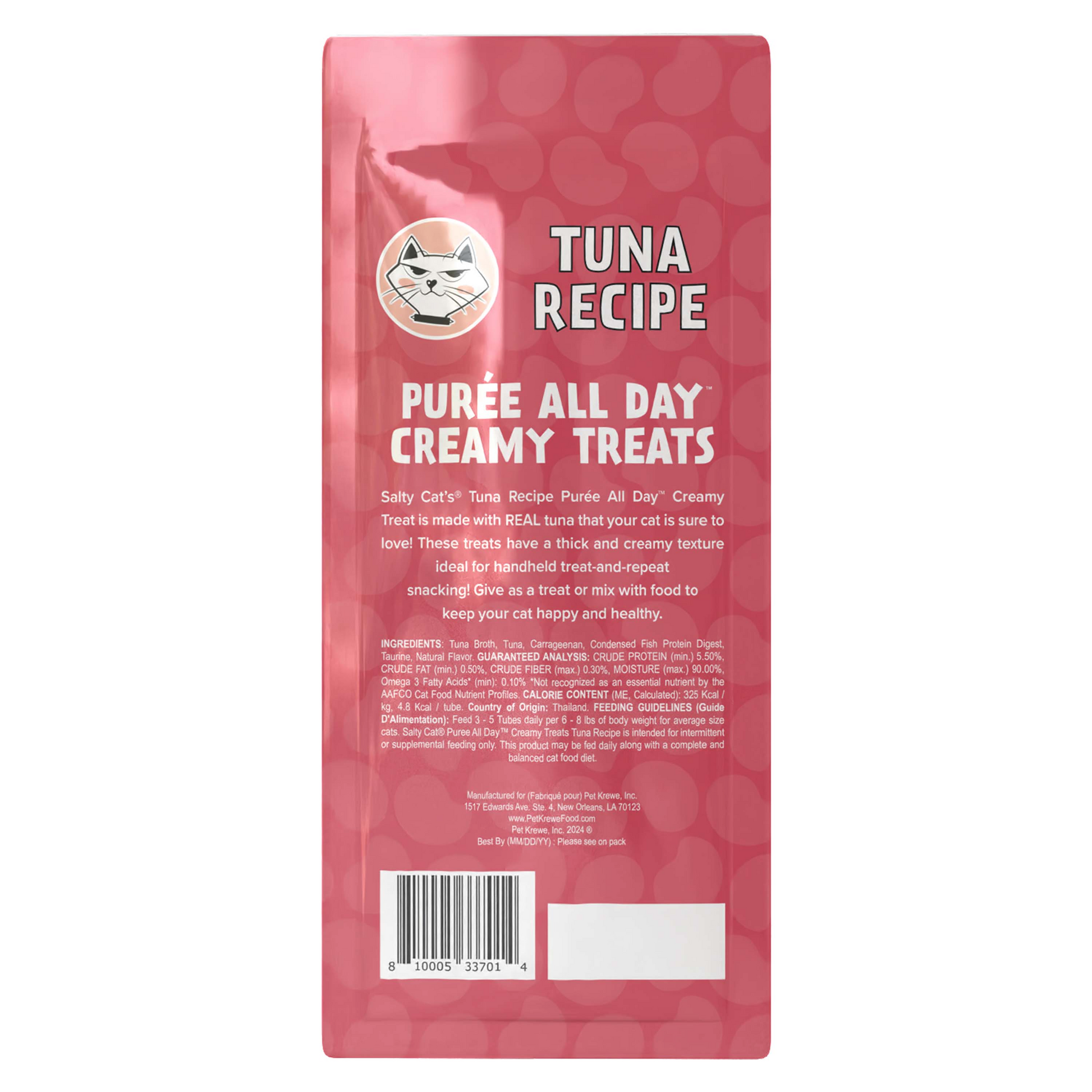 Salty Cat Puree All Day Everyday Tube Treat - Tuna - 3 Pack Bag Cat Treats and Catnip salty cat