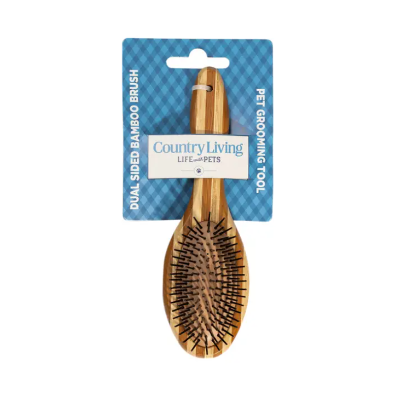 Country Living Dual-Sided Natural Wood Dog Brush - Ergonomic, Durable & Versatile Grooming Kits American Pet Supplies