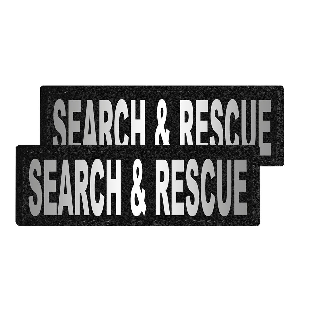 Removable Reflective Patches (Set of 2) "SEARCH AND RESCUE" Dog Patches Dogline