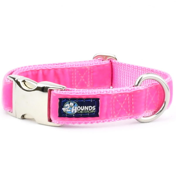 Shocking Pink Velvet Essential Buckle Martingale Dog Collar Martingale Dog Collar 2 Hounds Design