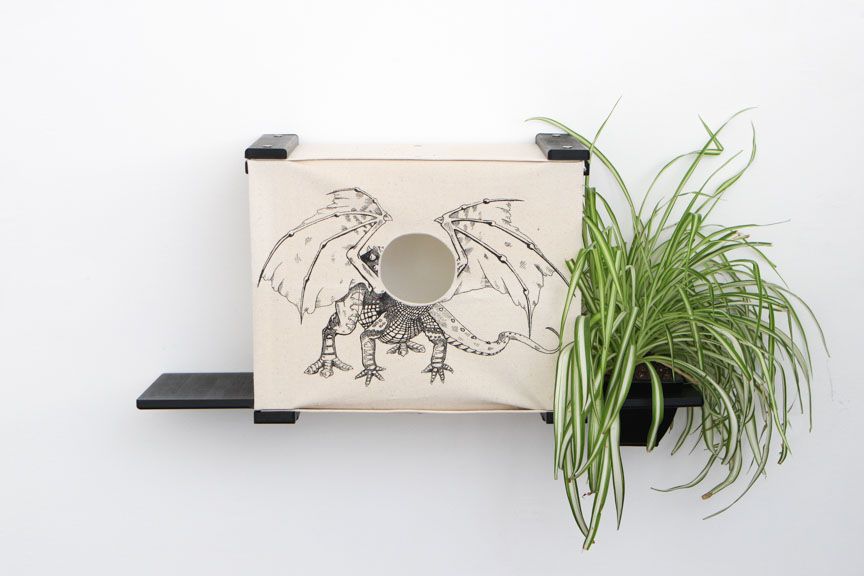 Deluxe Cat Cubby Bed Onyx Bamboo Baby Dragon Planter Catastrophic Creations