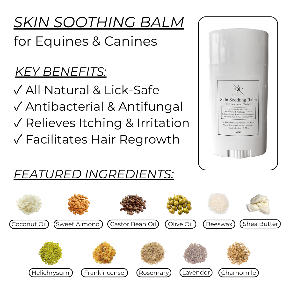 Skin Soothing Balm for Dogs & Horses - 2oz The Hoof & Paw Co.