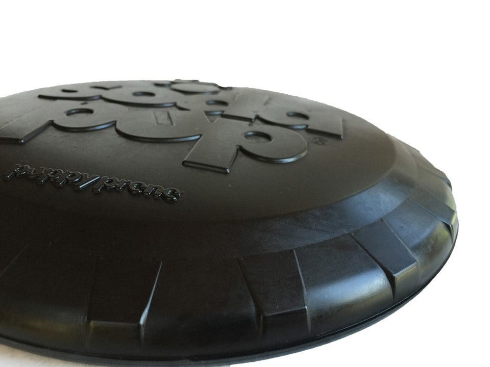 Magnum Bottle Top Flyer Ultra Durable Rubber Retrieving Frisbee - Large - Black Rubber Dog Toys SodaPup/True Dogs, LLC