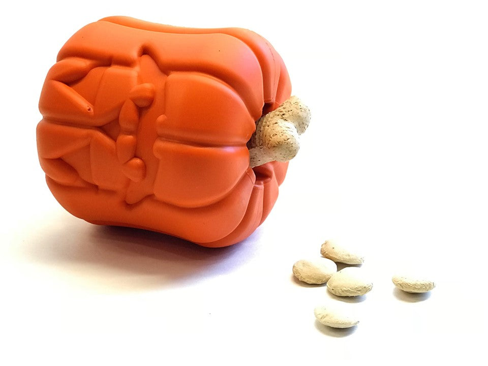 Jack O' Lantern Dog Toy - Durable Halloween Chew Toy for Large Dogs | USA Made Rubber Dog Toys SodaPup/True Dogs, LLC