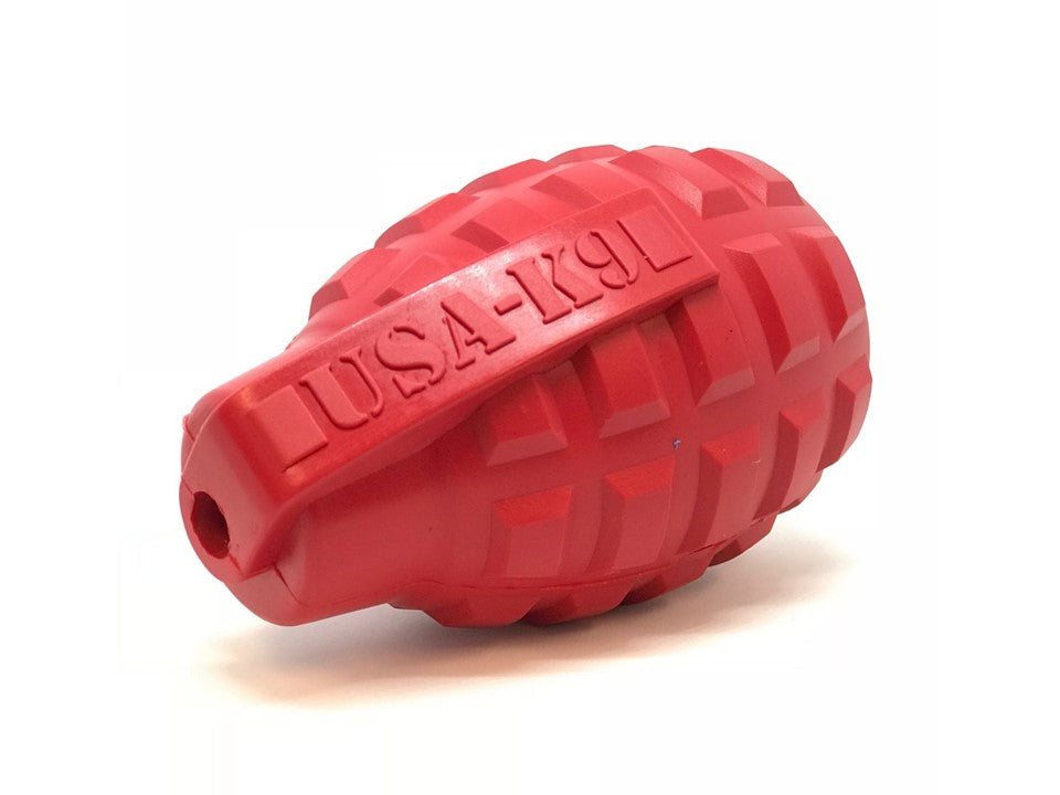 Grenade eDispenser Durable Dog Chew Toy & Treat Dispenser Rubber Dog Toys SodaPup/True Dogs, LLC