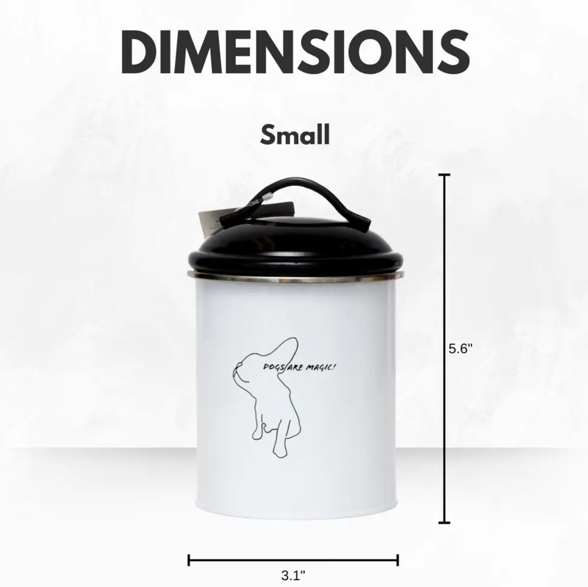 Country Living Set of 3 Pet Treat Storage Canisters – Black & White Containers American Pet Supplies