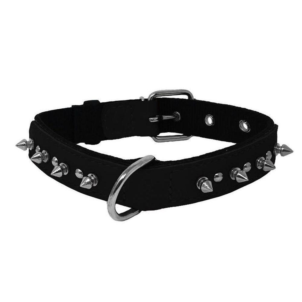 Leather + Nylon Spiked Dog Collar Dog Collar Dogline