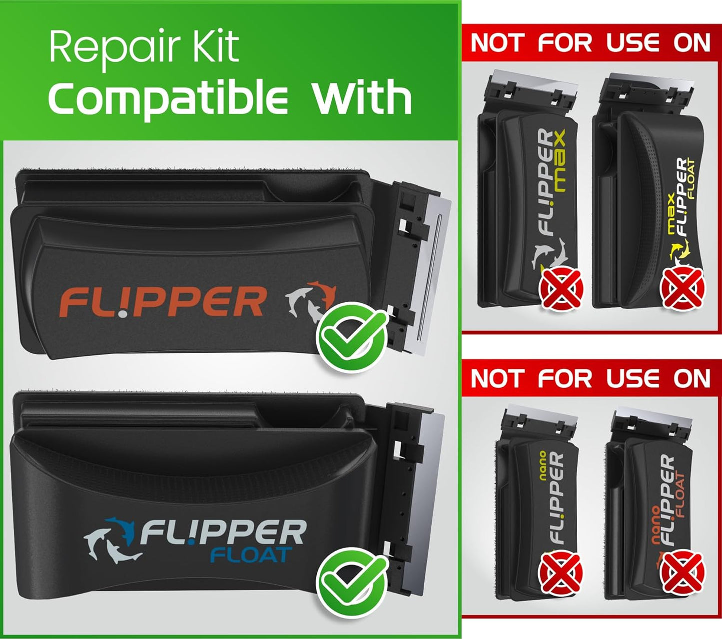 Flipper Standard Universal Maintenance Kit Replacement Blades Flipper Aquarium Products