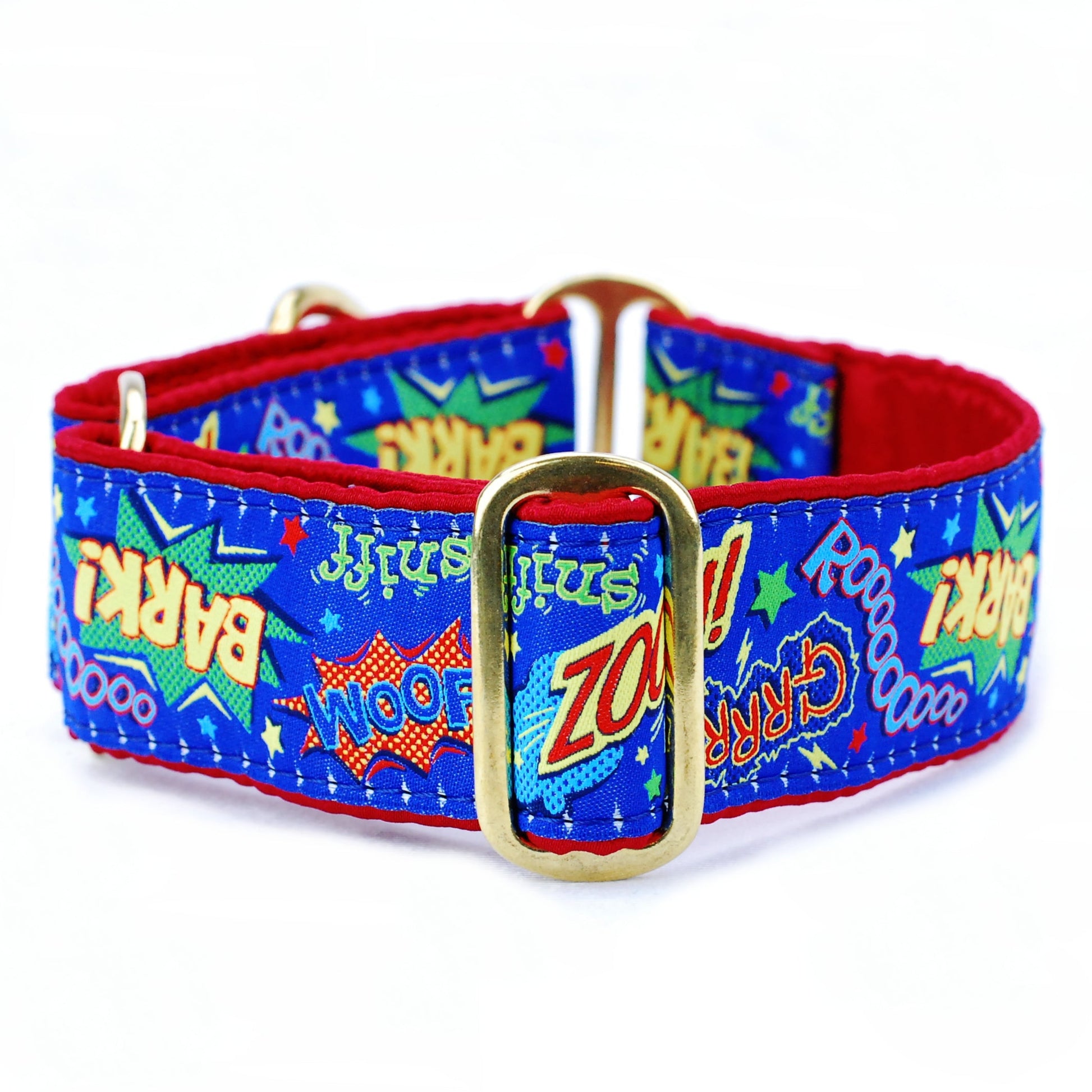 Super Dog! – Exclusive Buckle Martingale Dog Collar 2 Hounds Design