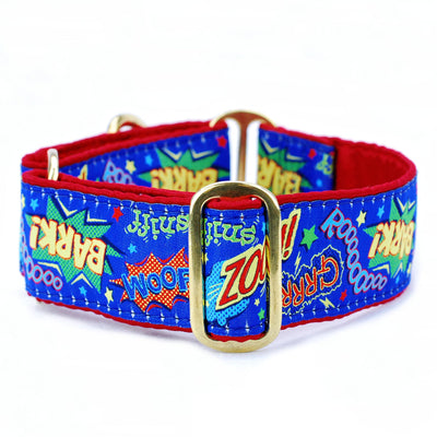 Super Dog! – Exclusive Buckle Martingale Dog Collar 2 Hounds Design