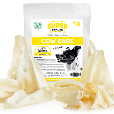 Cow Ears (15-Pack) Cow Ear Treats for Dogs SuperCan Bully Sticks