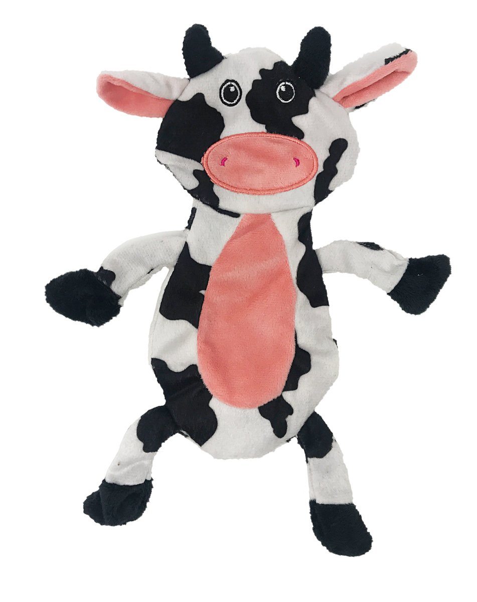 12" Cow Crinkle Flat Dog Toy Dog Toys Dogline