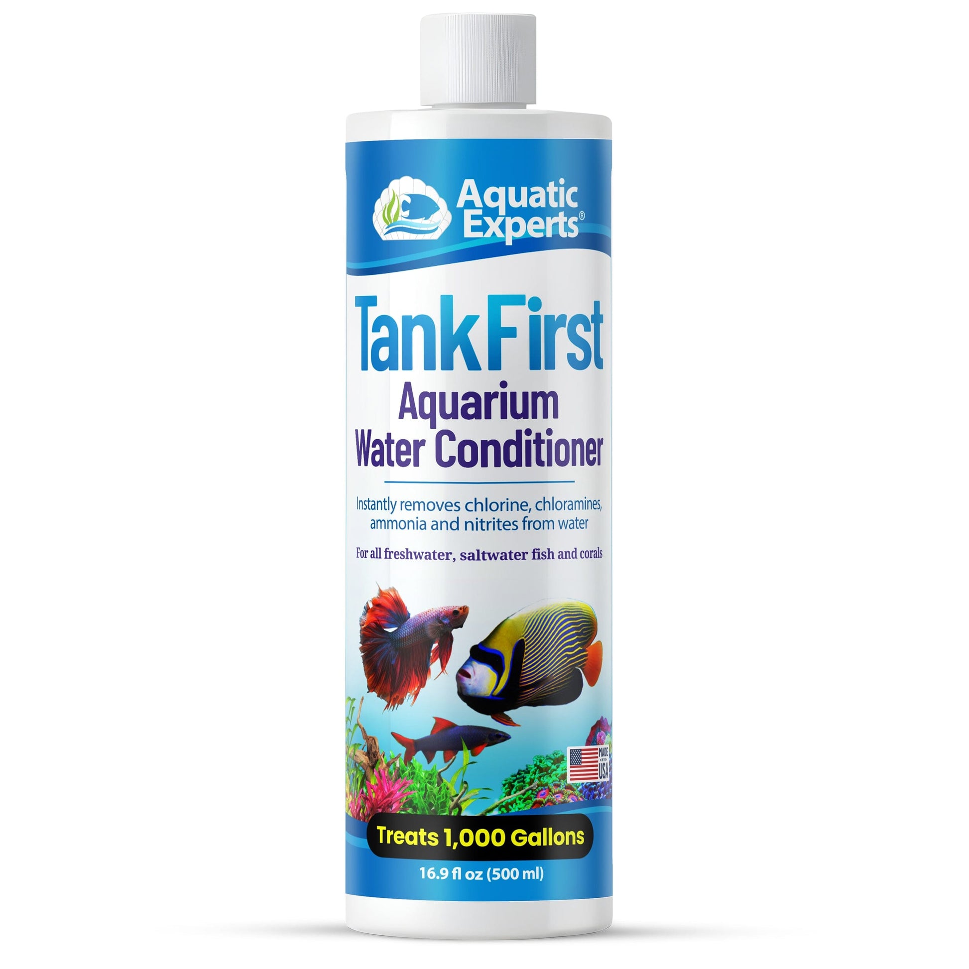 TankFirst Complete Aquarium Water Conditioner - Fish Water Conditioner, Instantly Removes Chlorine, Chloramines, and detoxifies Ammonia from Fish Tank Regular 500 ML Water Conditioner Aquatic Experts