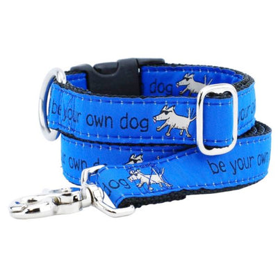 1″ Be Your Own Dog Teddy The Dog – Blue Essential Buckle Martingale Dog Collar Martingale Dog Collar 2 Hounds Design