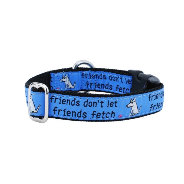 1″ Friends Don’t Let Friends Fetch Teddy The Dog Essential Buckle Martingale Dog Collar Martingale Dog Collar 2 Hounds Design