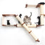 The Crossroads - Cat Wall Scratcher - Tree with Ramp English Chestnut Bamboo Natural Canvas 16" Cat Condo Catastrophic Creations