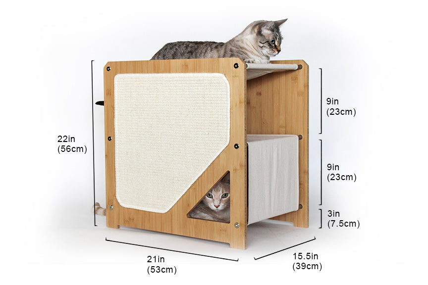 The Grotto - Short Cat Tree for Small Spaces Cat Condo Catastrophic Creations