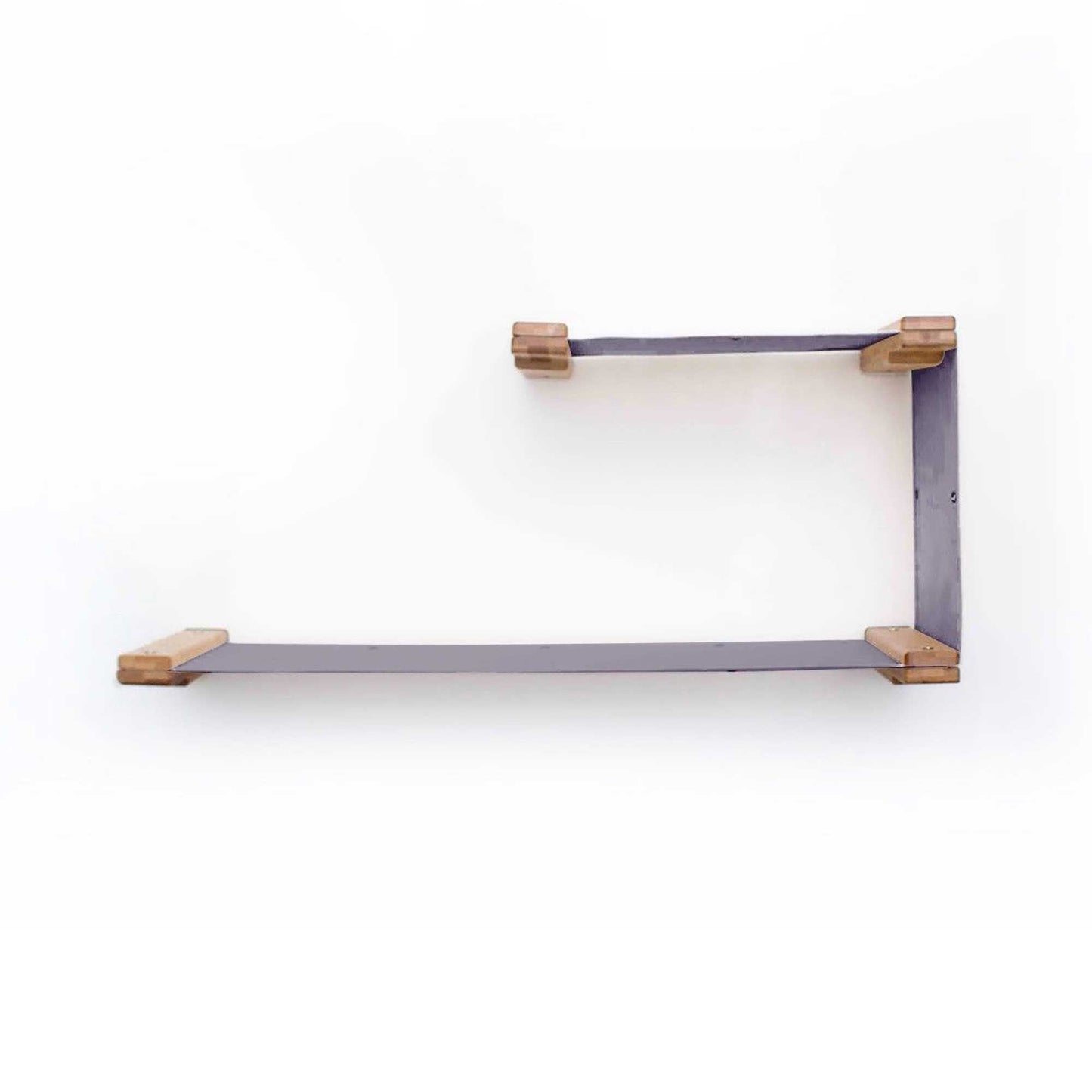 The Double Decker - Cat Hanging Bed Set Natural Bamboo Charcoal Gray Canvas Cat Hammock Catastrophic Creations