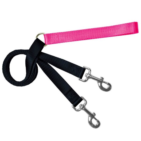 Training Leash (Multiple Color Options) Hot Pink Black 2 Hounds Design