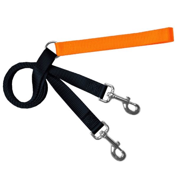 Training Leash (Multiple Color Options) Neon Orange Black 2 Hounds Design