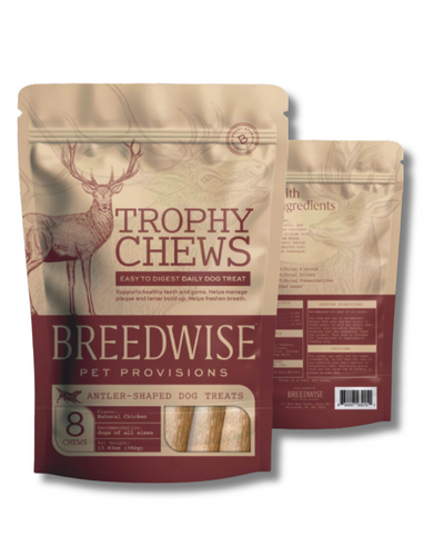 Trophy Chews™ Antler-Shaped Dental Treats 2 pouches - 32.95 Dog Treat Breedwise Pet Provisions