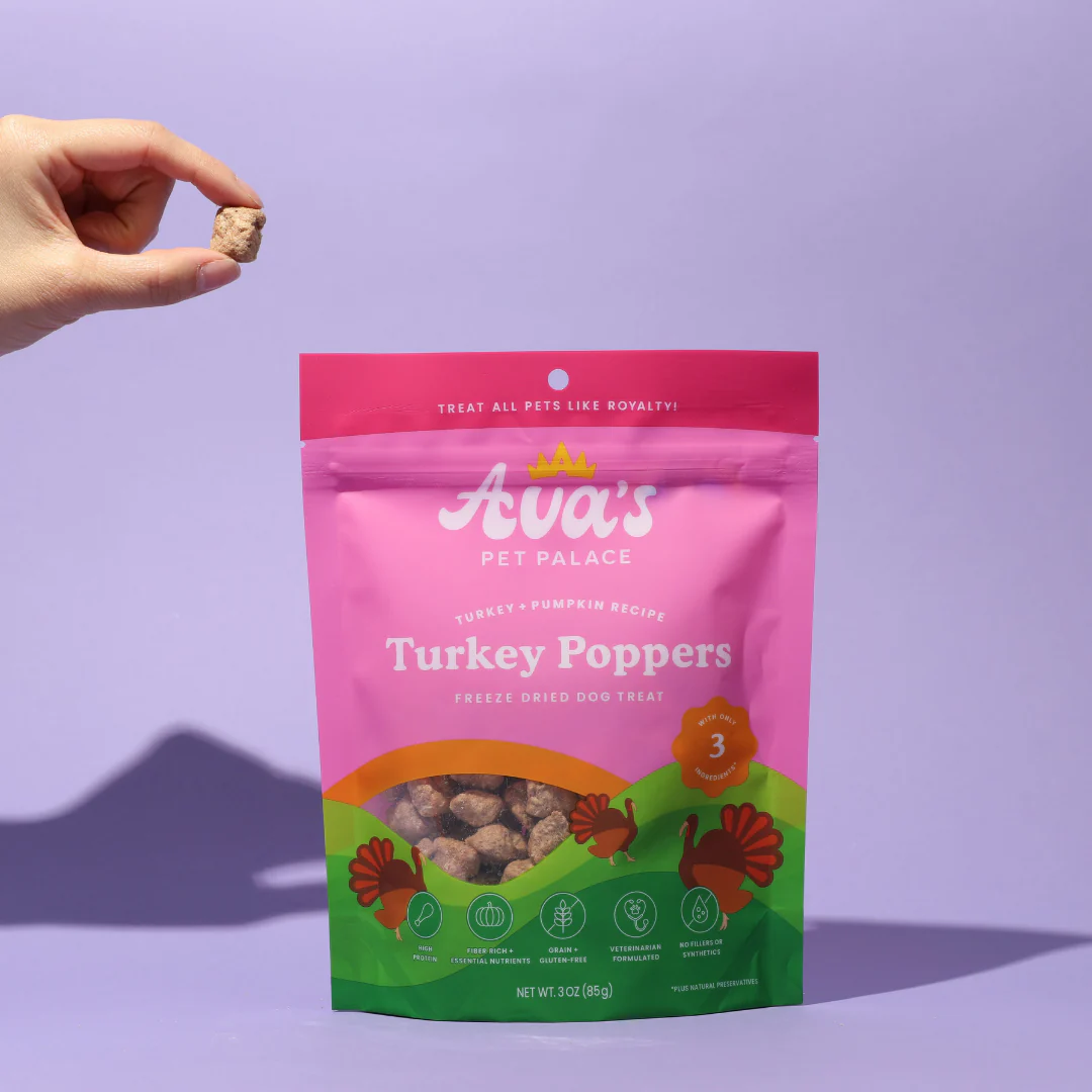 Ava's Pet Palace Freeze Dried Dog Treats - Turkey Poppers (3oz) Dog Treats American Pet Supplies
