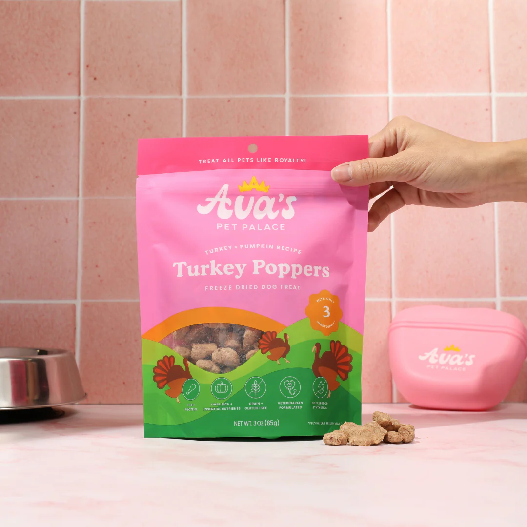 Ava's Pet Palace Freeze Dried Dog Treats - Turkey Poppers (3oz) Dog Treats American Pet Supplies