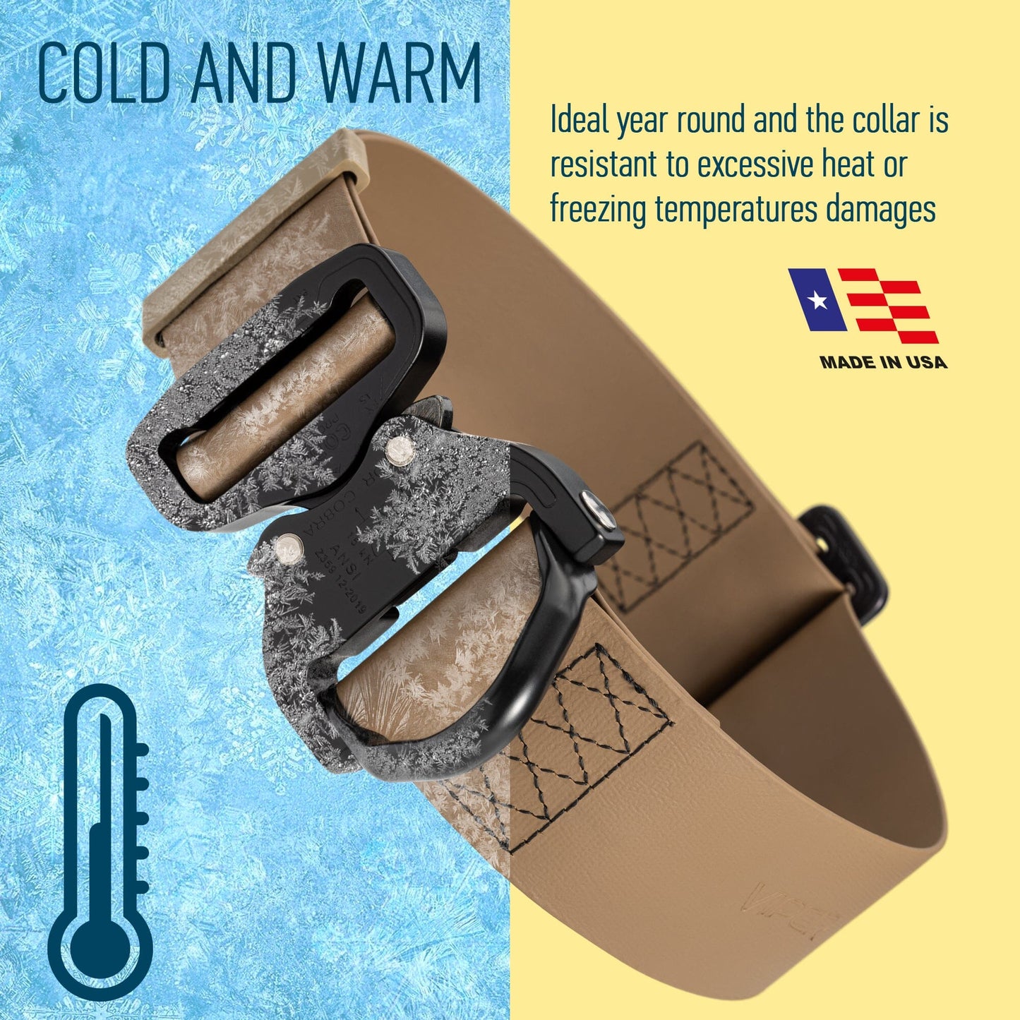 Viper BioThane Tactical Dog Collar with Cobra Buckle, 1.75" Wide Dog Collar Dogline